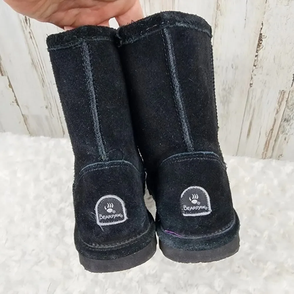 BearPaw Elle Cowhide Boots Black Size 4
